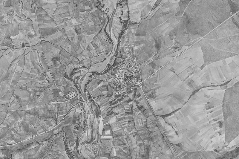 Ortofoto de 1956-1957 del núcleo de Villaeles de Valdavia
