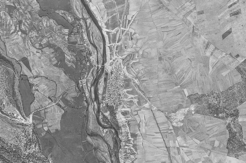 Ortofoto de 1956-1957 del núcleo de Villalba de Guardo
