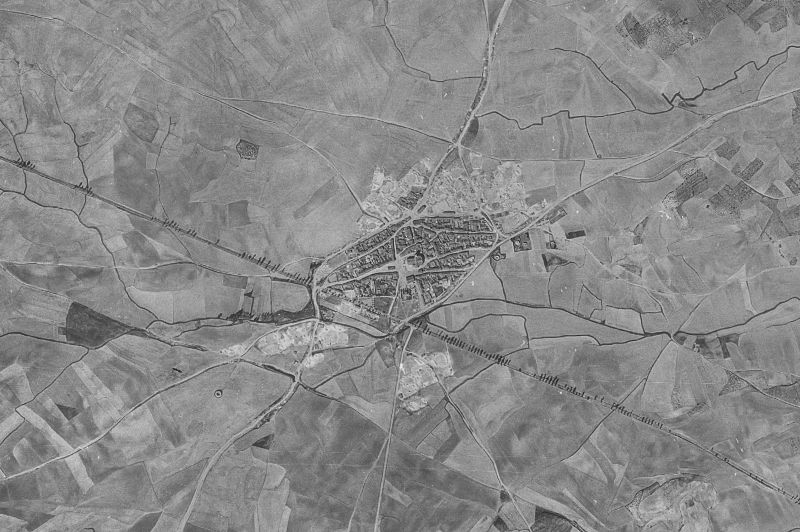 Ortofoto de 1956-1957 del núcleo de Villalcázar de Sirga