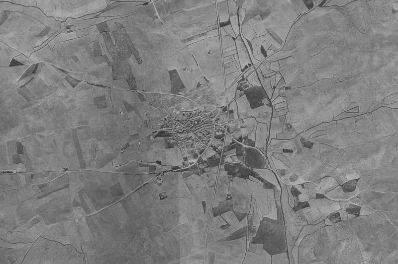 Ortofoto de 1956-1957 del núcleo de Villalcón
