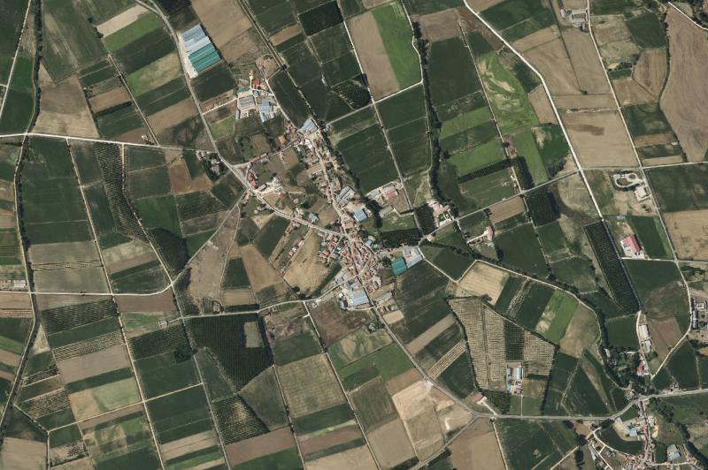 Ortofoto actual del núcleo de Villaluenga de la Vega