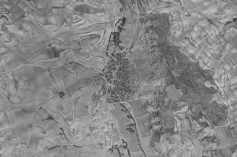 Ortofoto de 1956-1957 del núcleo de Villamediana