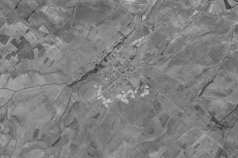 Ortofoto de 1956-1957 del núcleo de Villamuera de la Cueza