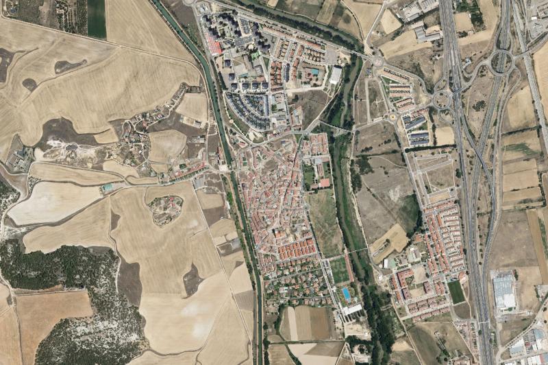 Ortofoto actual del núcleo de Villamuriel de Cerrato