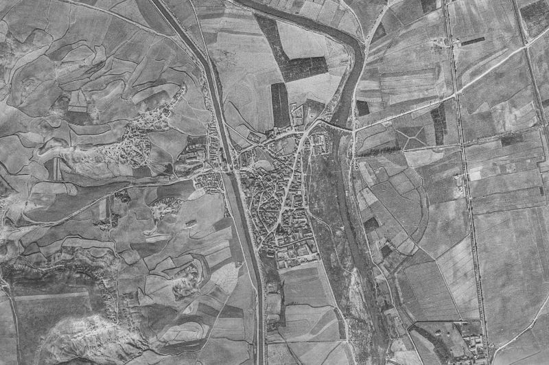 Ortofoto de 1956-1957 del núcleo de Villamuriel de Cerrato