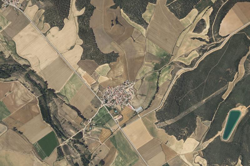 Ortofoto actual del núcleo de Villanuño de Valdavia