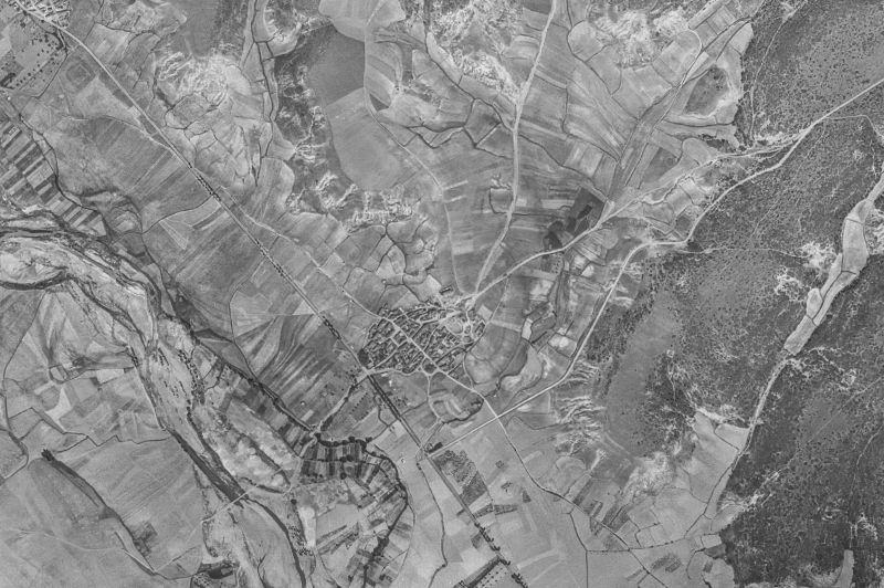 Ortofoto de 1956-1957 del núcleo de Villanuño de Valdavia