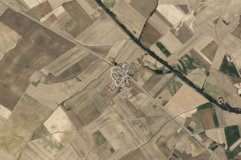 Ortofoto actual del núcleo de Villarmentero de Campos