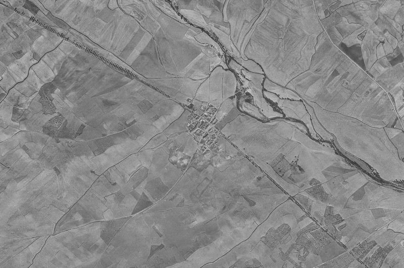 Ortofoto de 1956-1957 del núcleo de Villarmentero de Campos