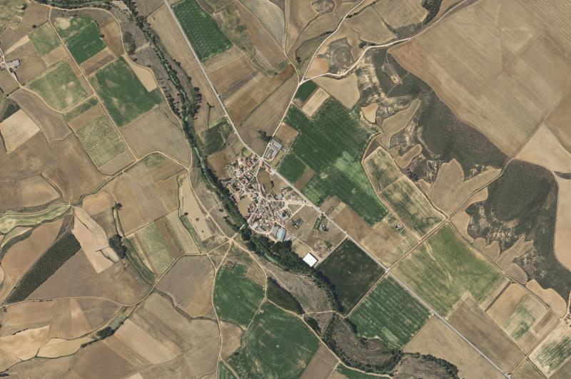 Ortofoto actual del núcleo de Villasila de Valdavia
