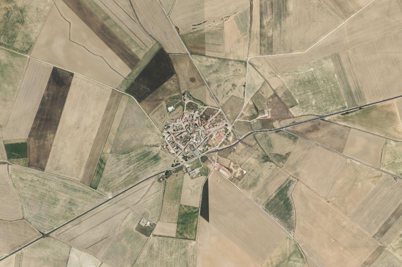 Ortofoto actual del núcleo de Villerías de Campos