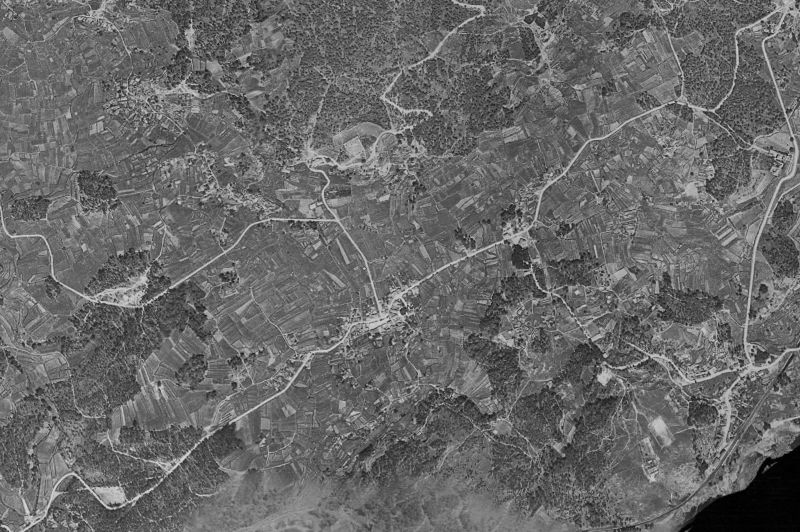 Ortofoto de 1956-1957 del núcleo de Arbo