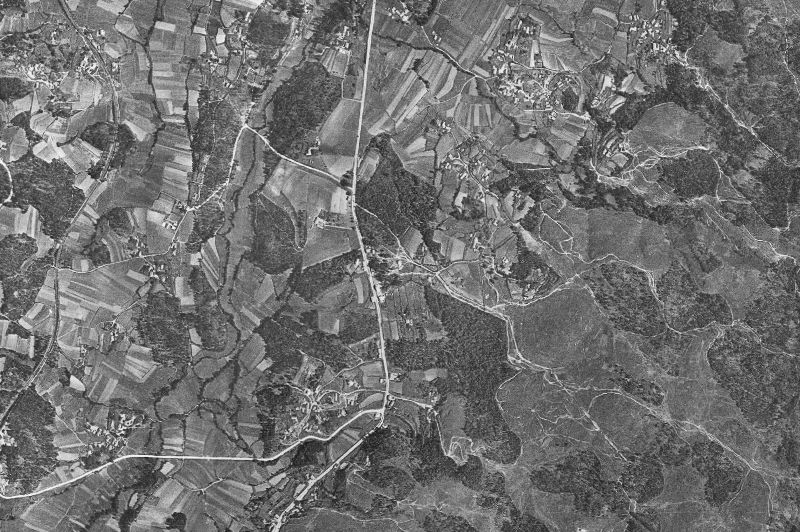 Ortofoto de 1956-1957 del núcleo de Barro