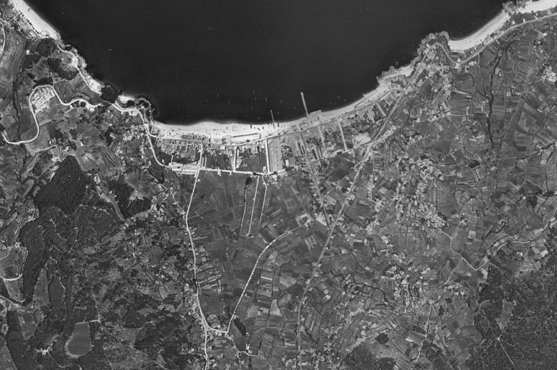 Ortofoto de 1956-1957 del núcleo de Bueu