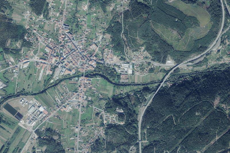 Ortofoto actual del núcleo de Caldas de Reis