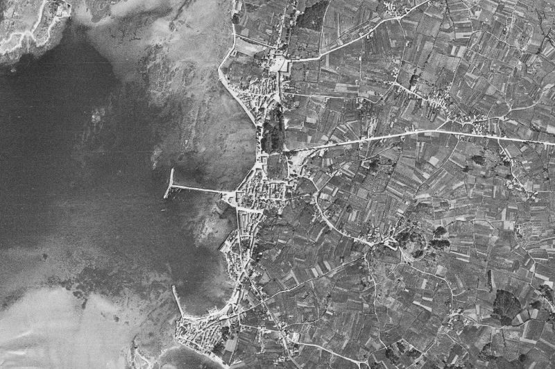 Ortofoto de 1956-1957 del núcleo de Cambados