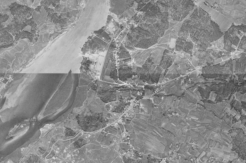 Ortofoto de 1956-1957 del núcleo de Catoira