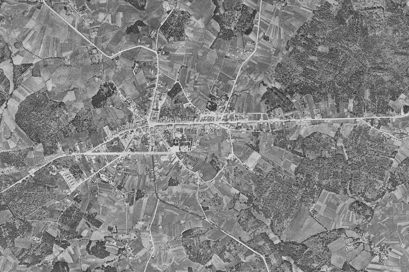 Ortofoto de 1956-1957 del núcleo de A Estrada