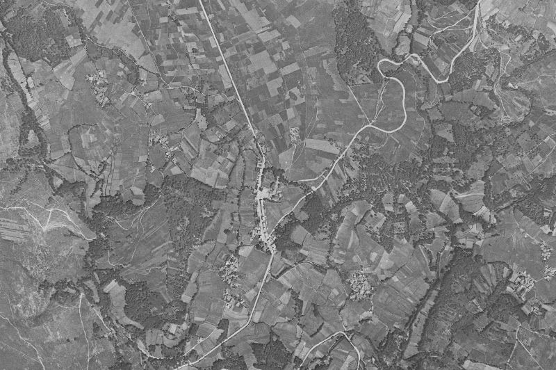 Ortofoto de 1956-1957 del núcleo de Forcarei
