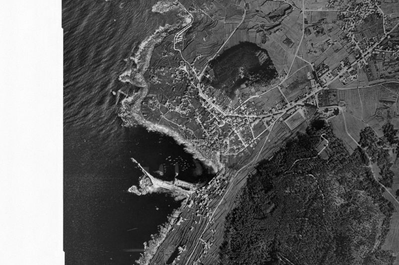 Ortofoto de 1956-1957 del núcleo de A Guarda