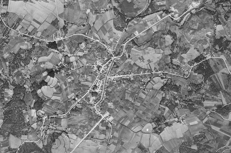 Ortofoto de 1956-1957 del núcleo de Lalín