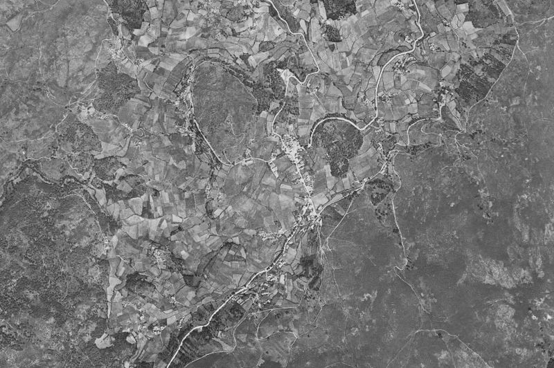 Ortofoto de 1956-1957 del núcleo de A Lama