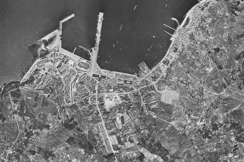 Ortofoto de 1956-1957 del núcleo de Marín