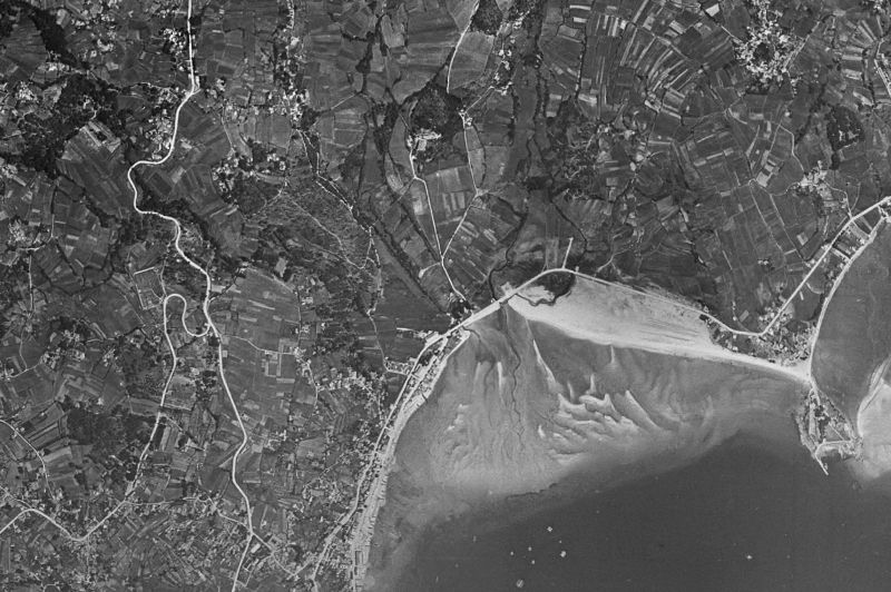 Ortofoto de 1956-1957 del núcleo de Moaña