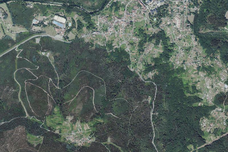 Ortofoto actual del núcleo de Mondariz-Balneario