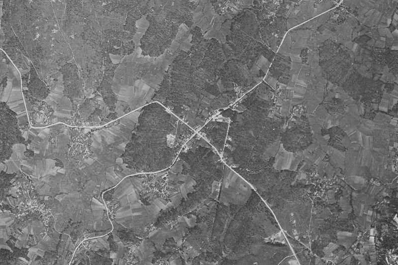 Ortofoto de 1956-1957 del núcleo de Moraña