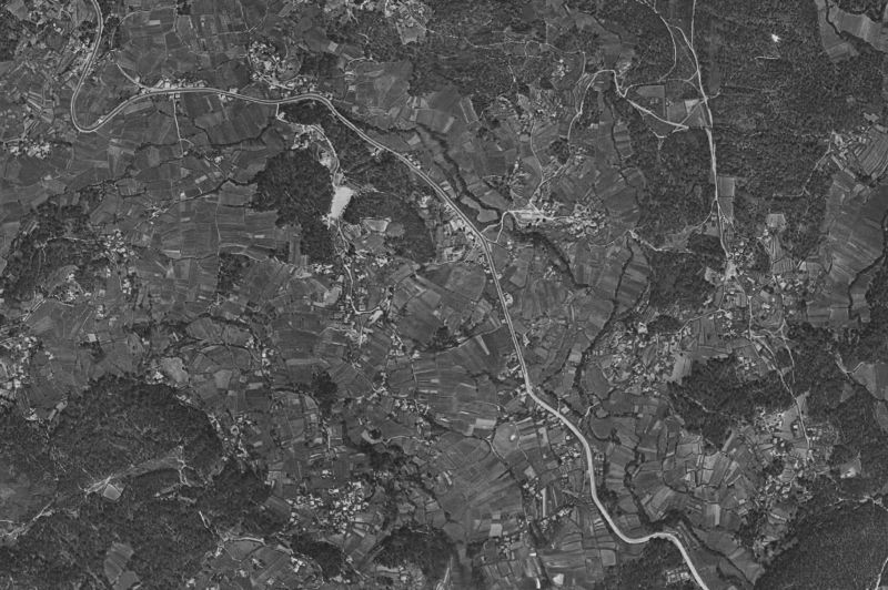 Ortofoto de 1956-1957 del núcleo de Mos