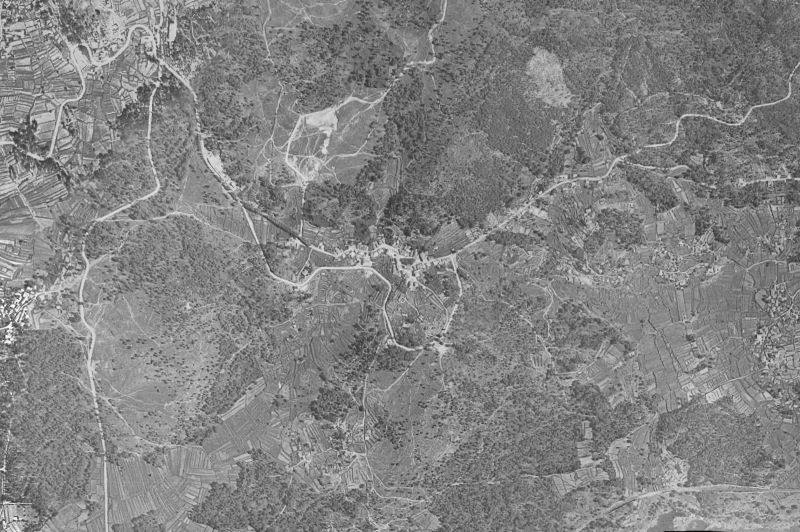 Ortofoto de 1956-1957 del núcleo de As Neves