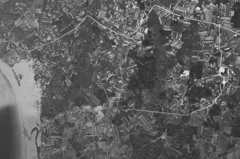 Ortofoto de 1956-1957 del núcleo de Nigrán
