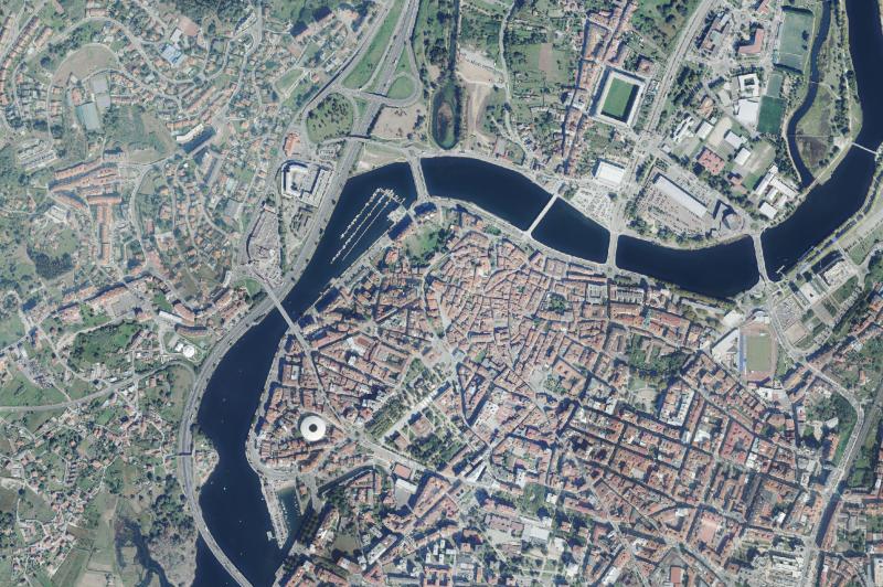 Ortofoto actual del núcleo de Pontevedra