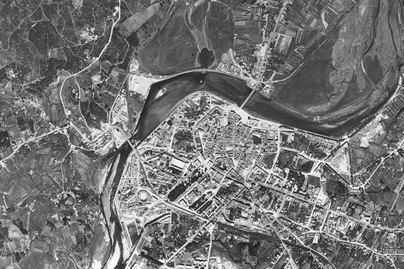 Ortofoto de 1956-1957 del núcleo de Pontevedra