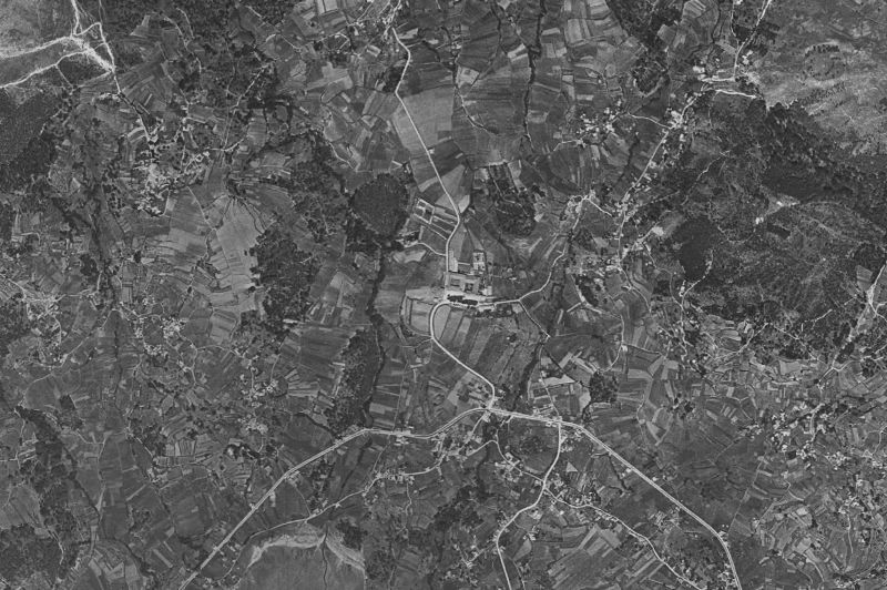 Ortofoto de 1956-1957 del núcleo de Poio