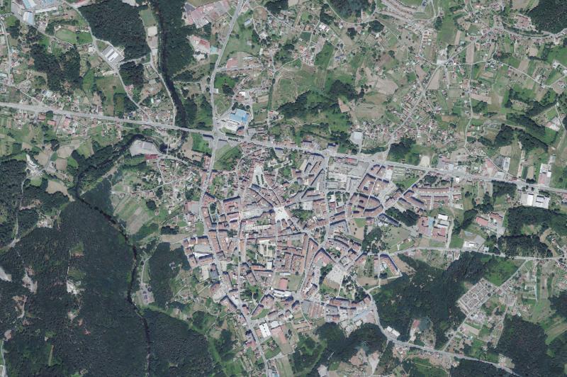 Ortofoto actual del núcleo de Ponteareas
