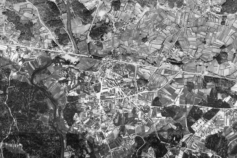 Ortofoto de 1956-1957 del núcleo de Ponteareas