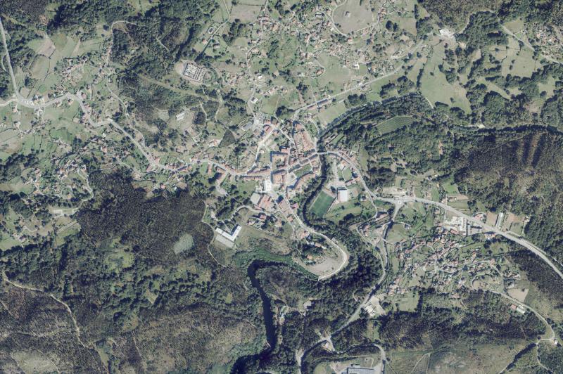 Ortofoto actual del núcleo de Ponte Caldelas