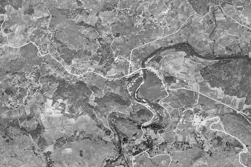 Ortofoto de 1956-1957 del núcleo de Ponte Caldelas
