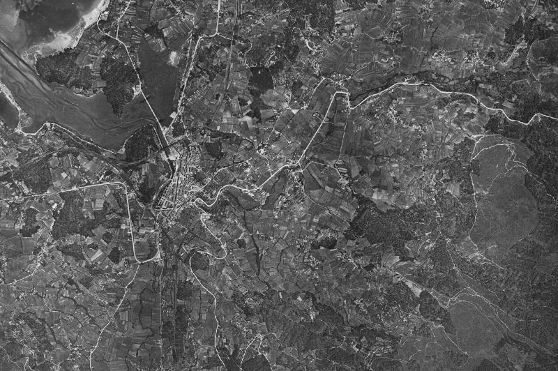Ortofoto de 1956-1957 del núcleo de Redondela
