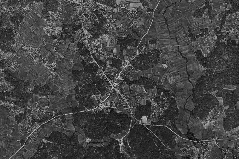Ortofoto de 1956-1957 del núcleo de Salceda de Caselas