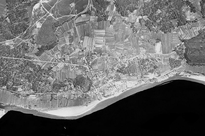 Ortofoto de 1956-1957 del núcleo de Salvaterra de Miño