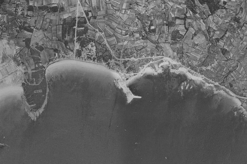 Ortofoto de 1956-1957 del núcleo de Sanxenxo