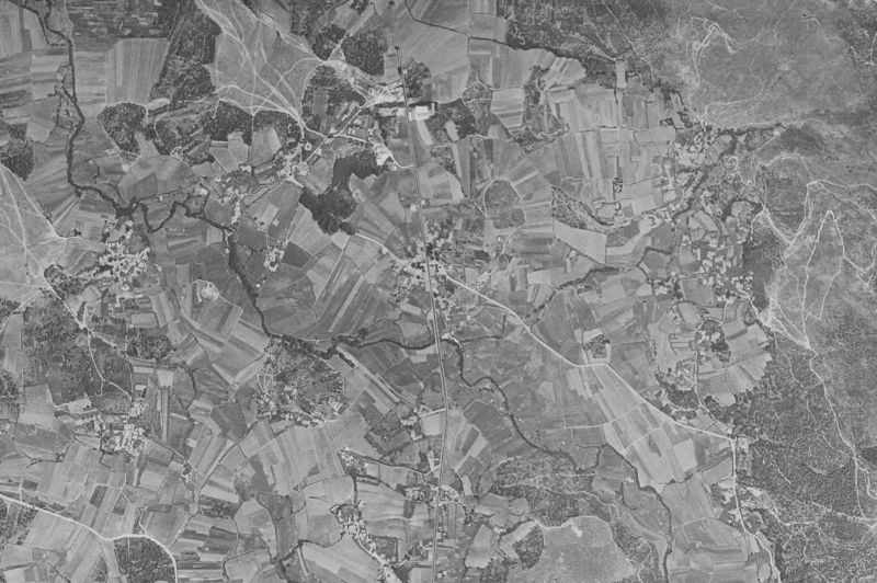 Ortofoto de 1956-1957 del núcleo de Valga