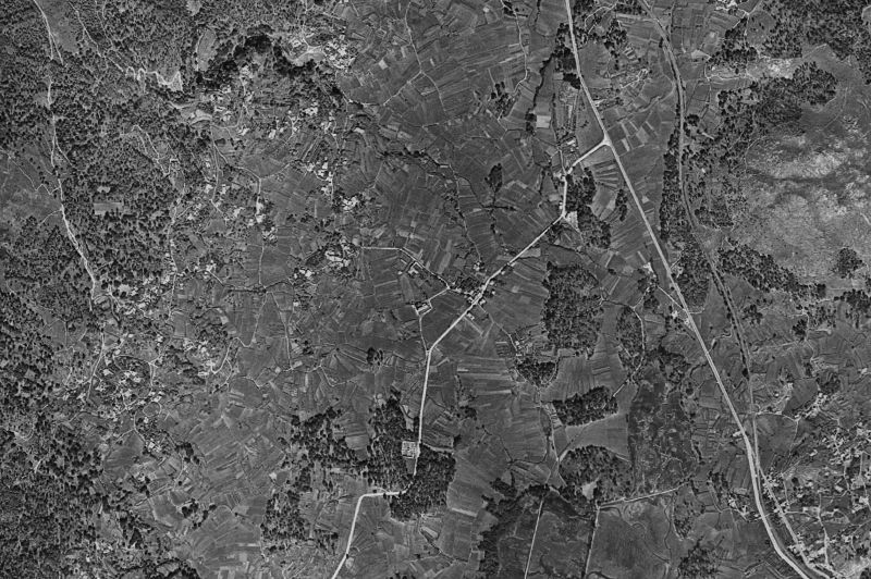 Ortofoto de 1956-1957 del núcleo de Vilaboa