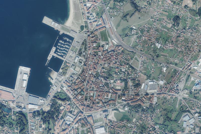 Ortofoto actual del núcleo de Vilagarcía de Arousa