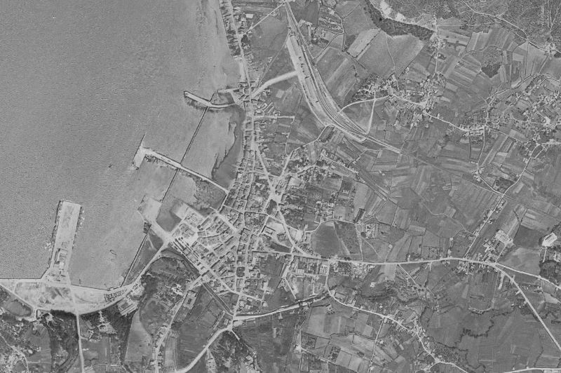Ortofoto de 1956-1957 del núcleo de Vilagarcía de Arousa