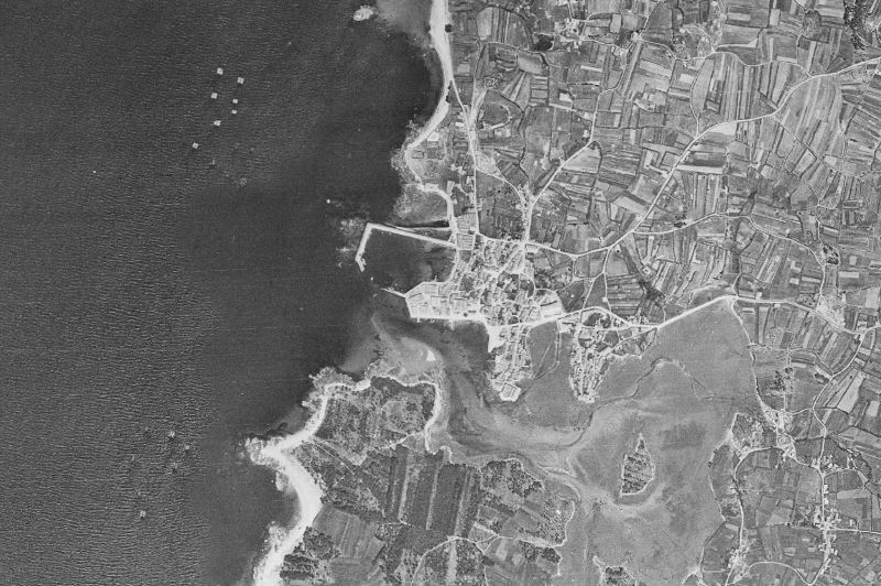 Ortofoto de 1956-1957 del núcleo de Vilanova de Arousa