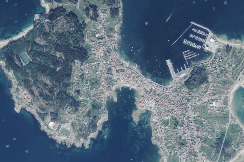 Ortofoto actual del núcleo de A Illa de Arousa
